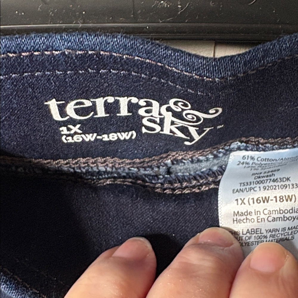 Terra & Sky Women’s Plus Skinny High Rise Pull-On Size 1X (16W-18W) Jeggings NWT - Picture 3 of 16